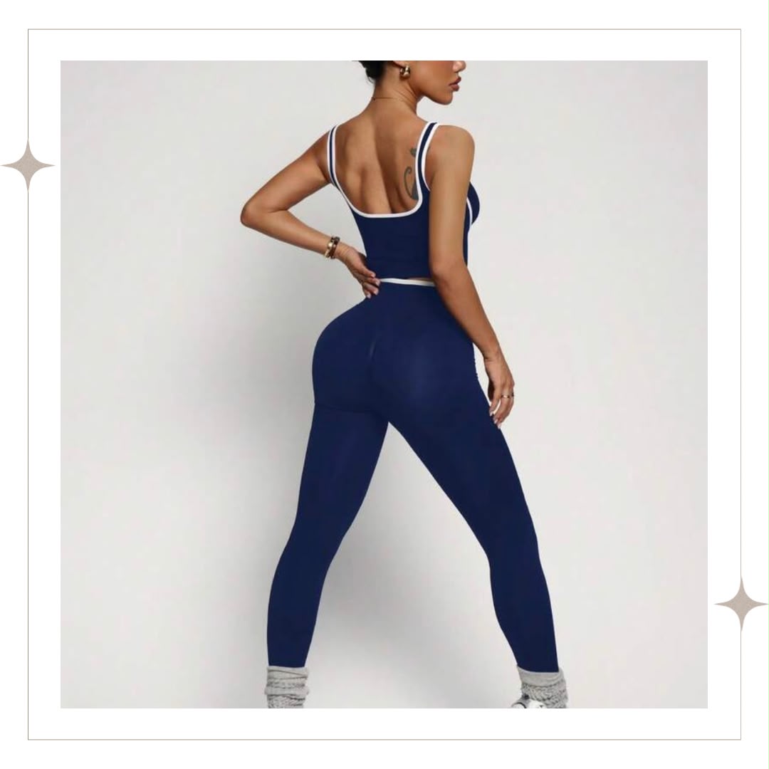 Navy Blue Full Two Piece Set