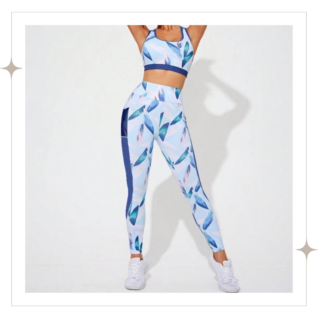 Three Piece Blue Printed Set