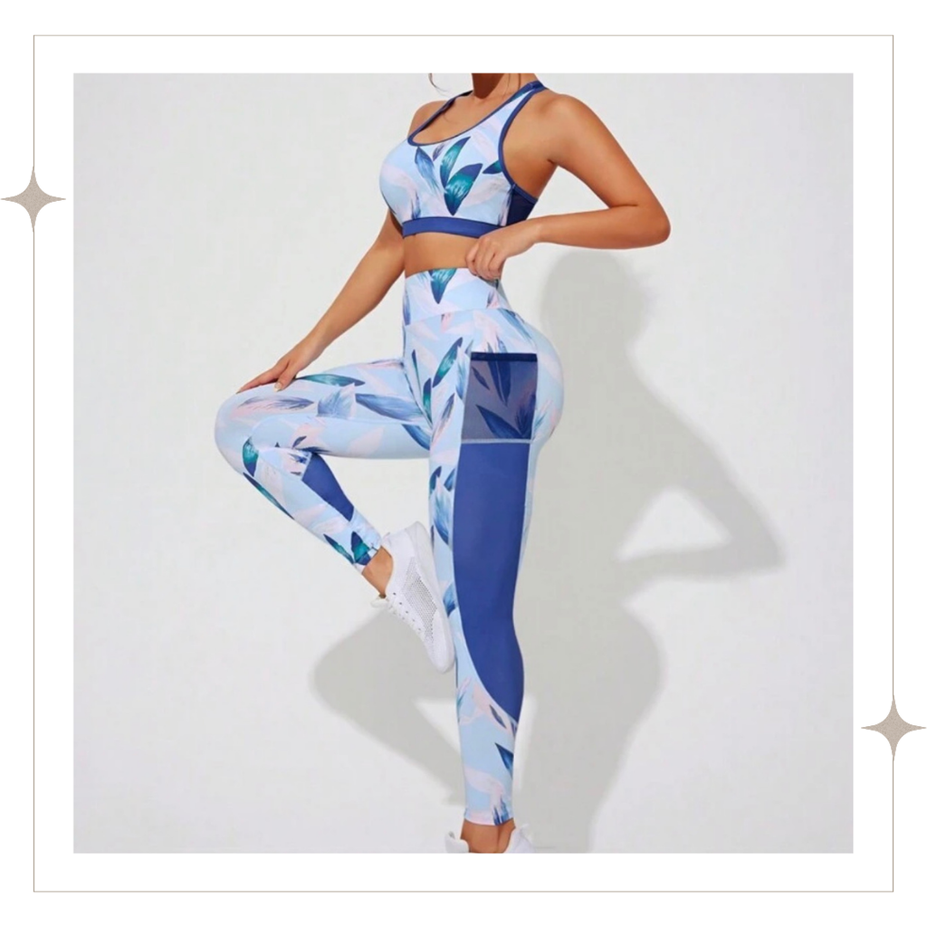 Three Piece Blue Printed Set