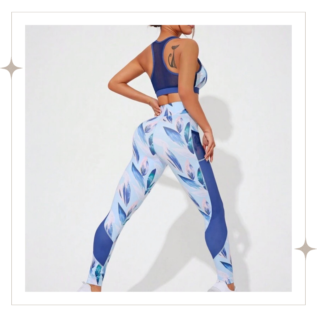 Three Piece Blue Printed Set
