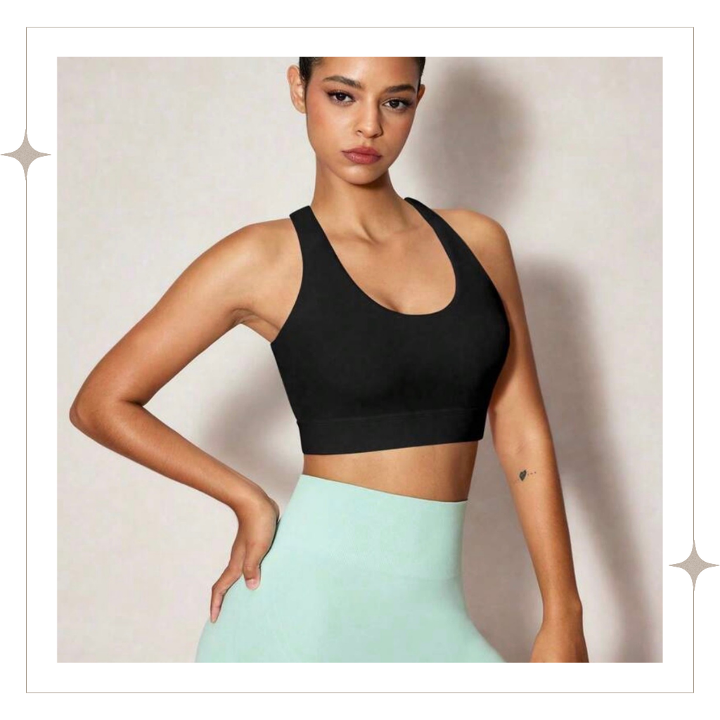 Black X-Back Sports Bra