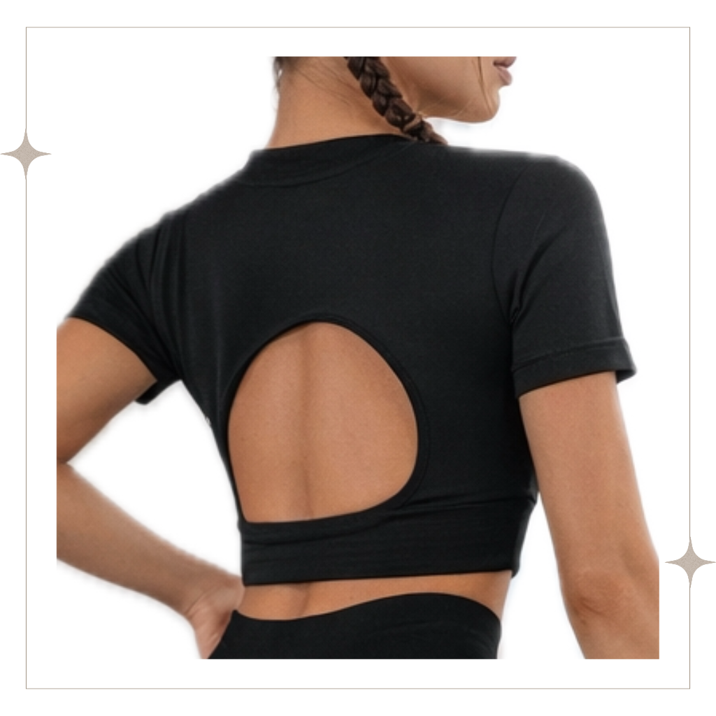 Short Sleeve Backless Set