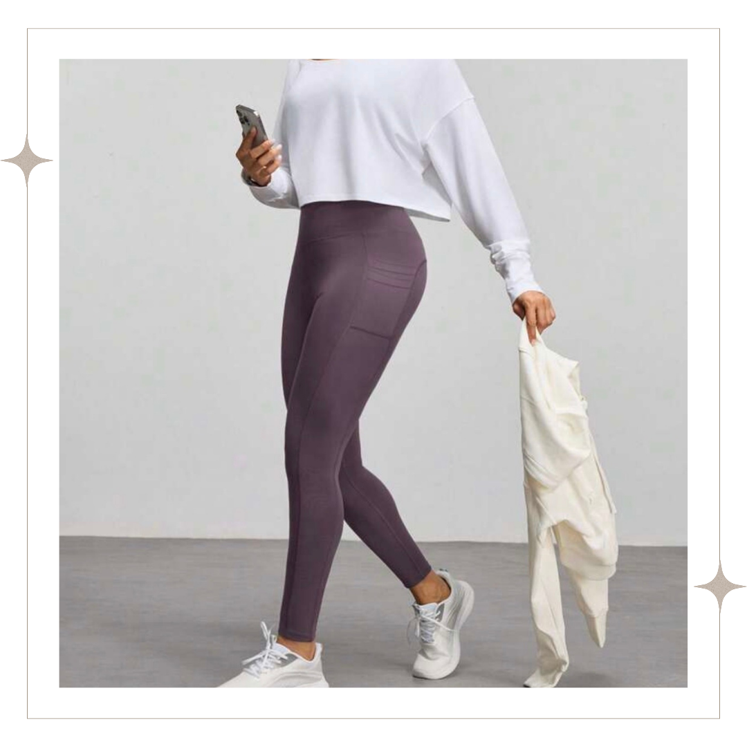 Purple Double Pocket Leggings