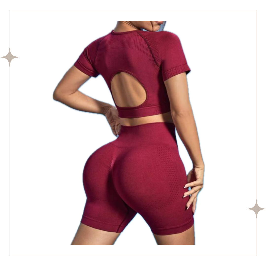 Short Sleeve Backless Set