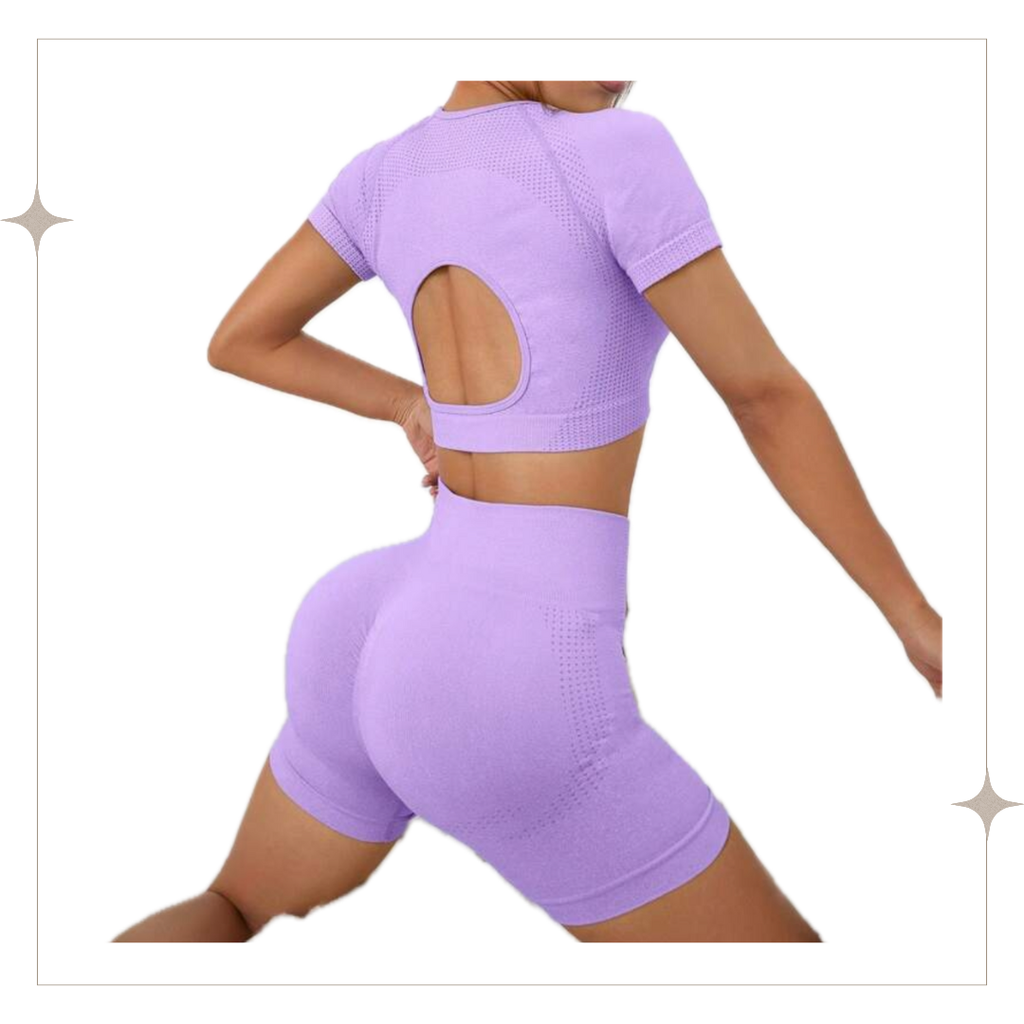 Short Sleeve Backless Set