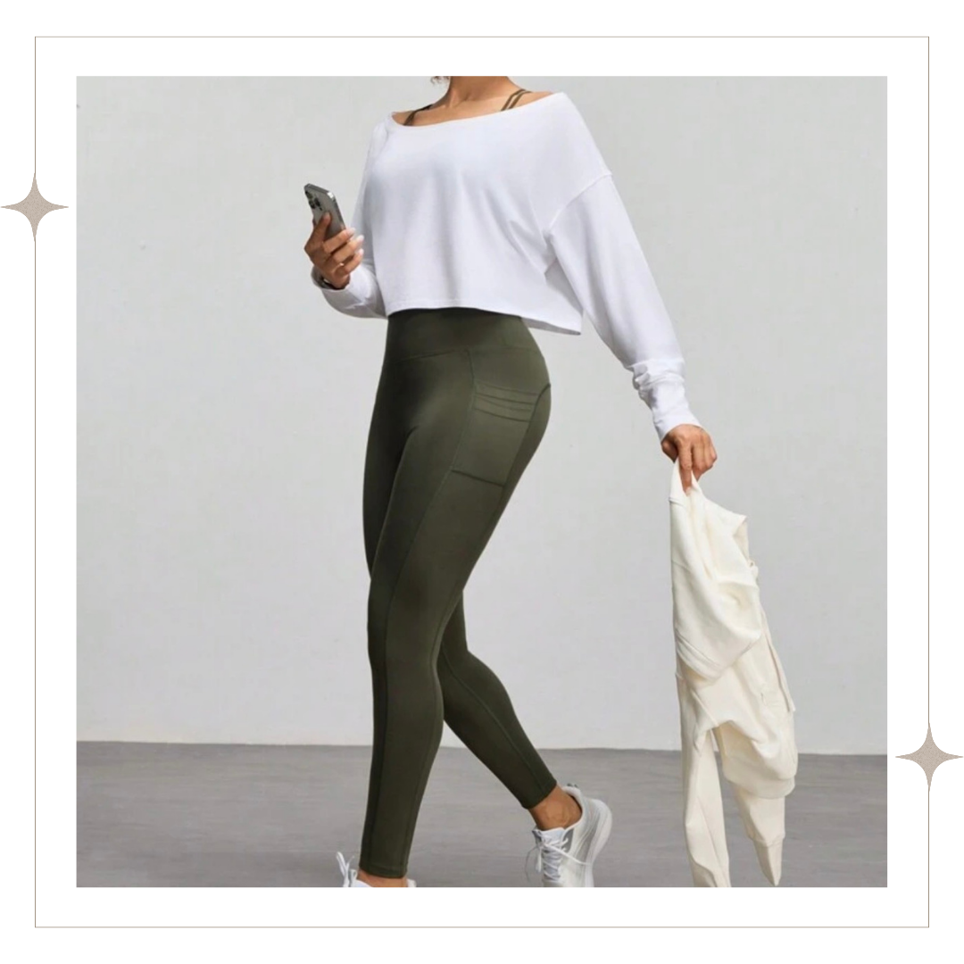 Forest Green Double Pocket Leggings