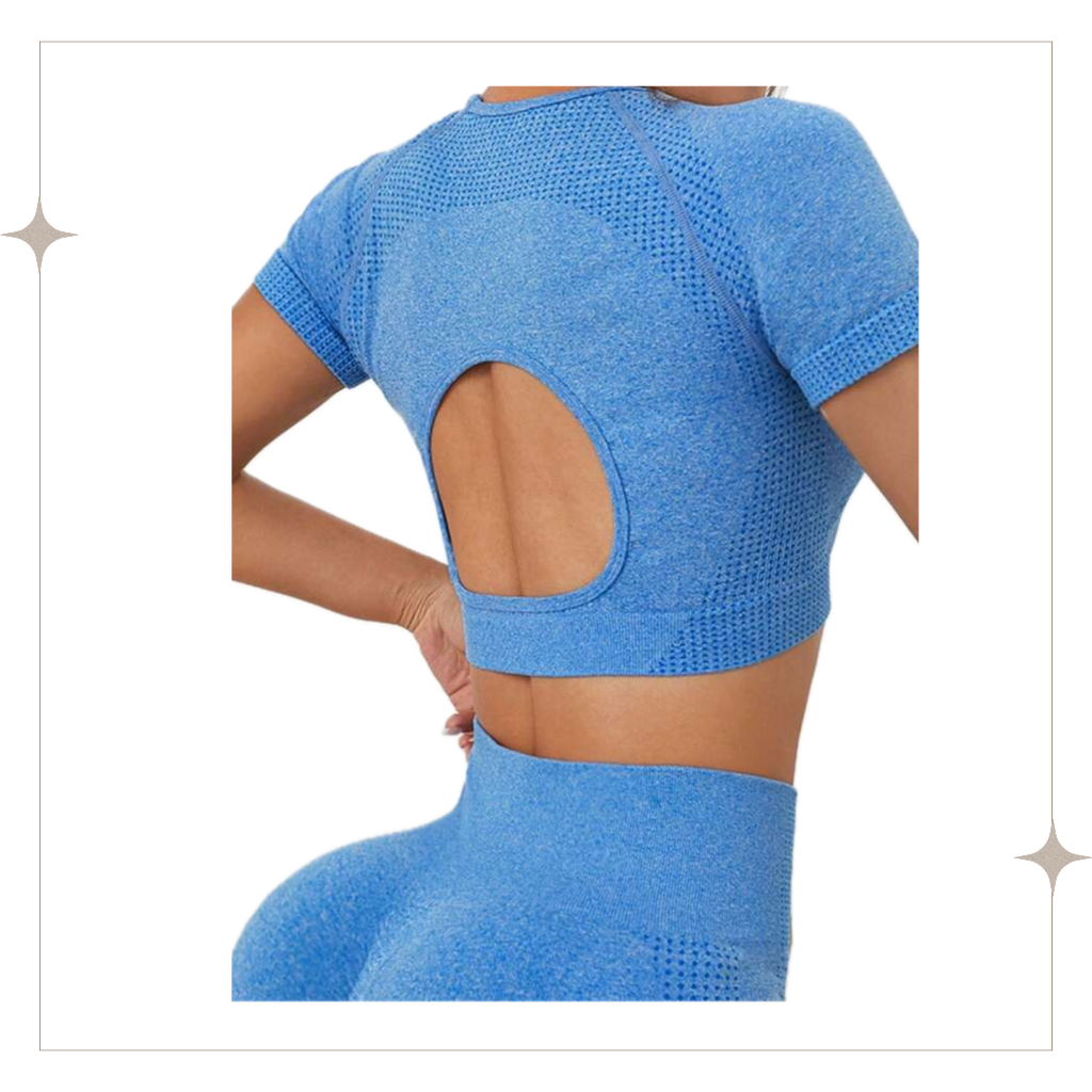 Short Sleeve Backless Set