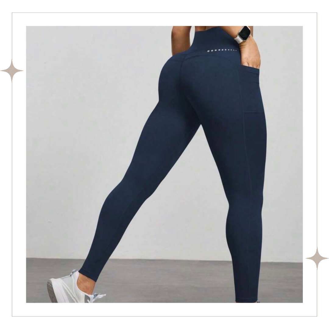 Navy Blue Double Pocket Leggings