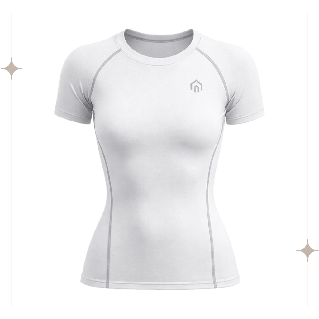 White and Gray Compression T-Shirt