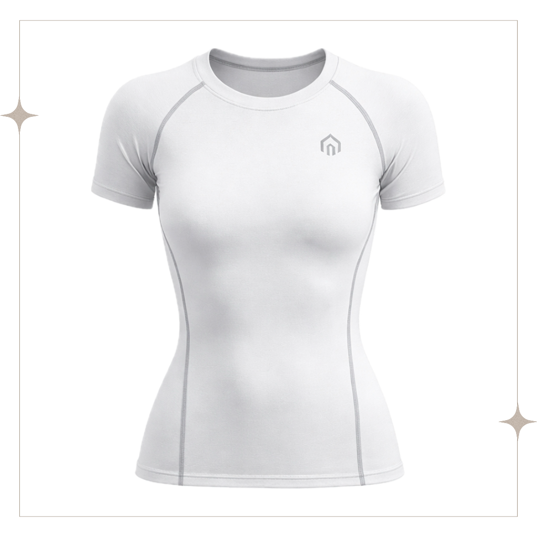 White and Gray Compression T-Shirt