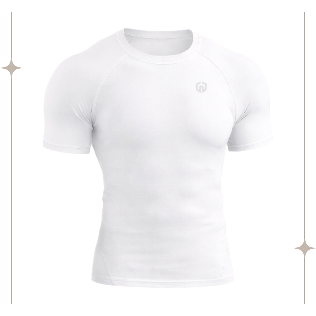 White and Gray Compression T-Shirt